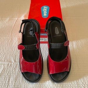Wolky Size 43 red patent sandals